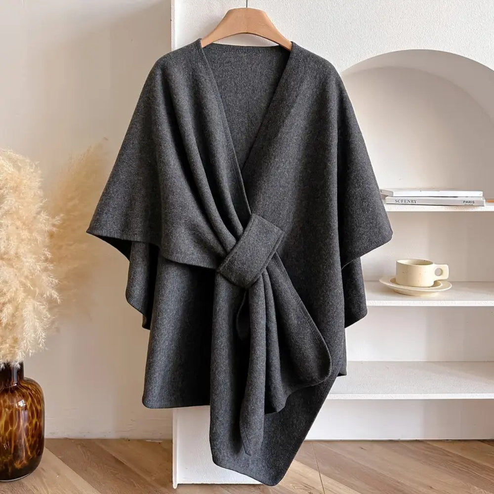 Lyxig Poncho Vindskyddande Själ Kappa