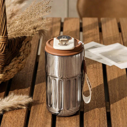 Kompakt termomugg med temperaturvisning – 410ml mugg för varma och kalla drycker