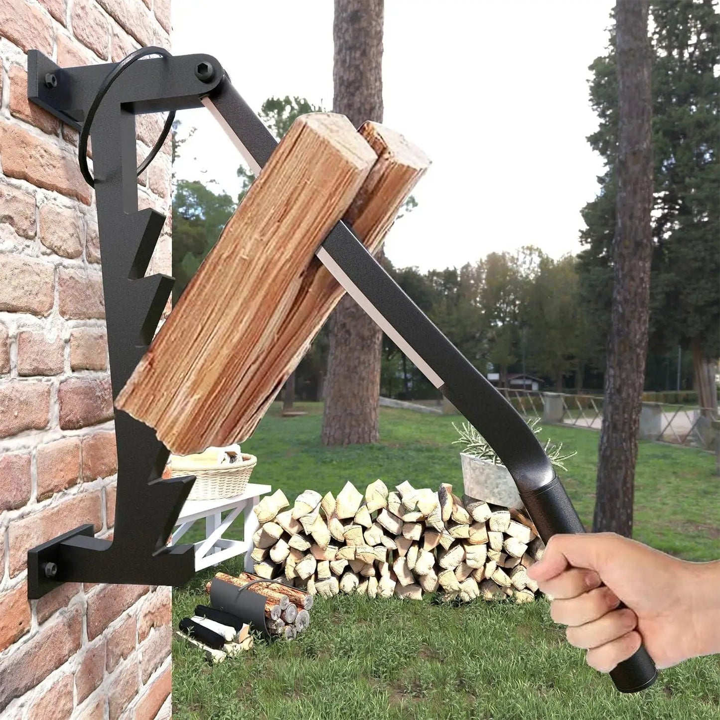 Väggmonterad vedkindling splitter