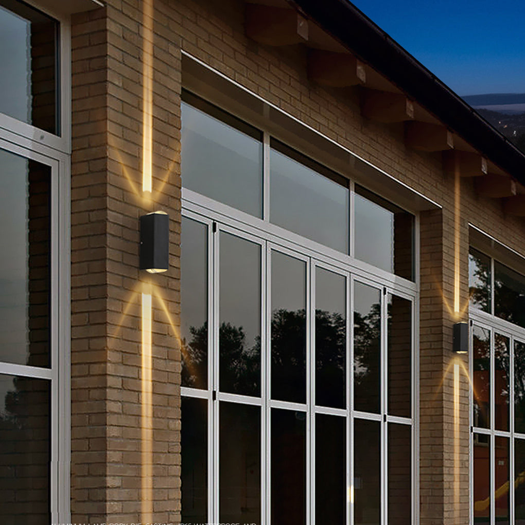 Utomhus Svart Aluminium Vägglampa LED Upp Ner