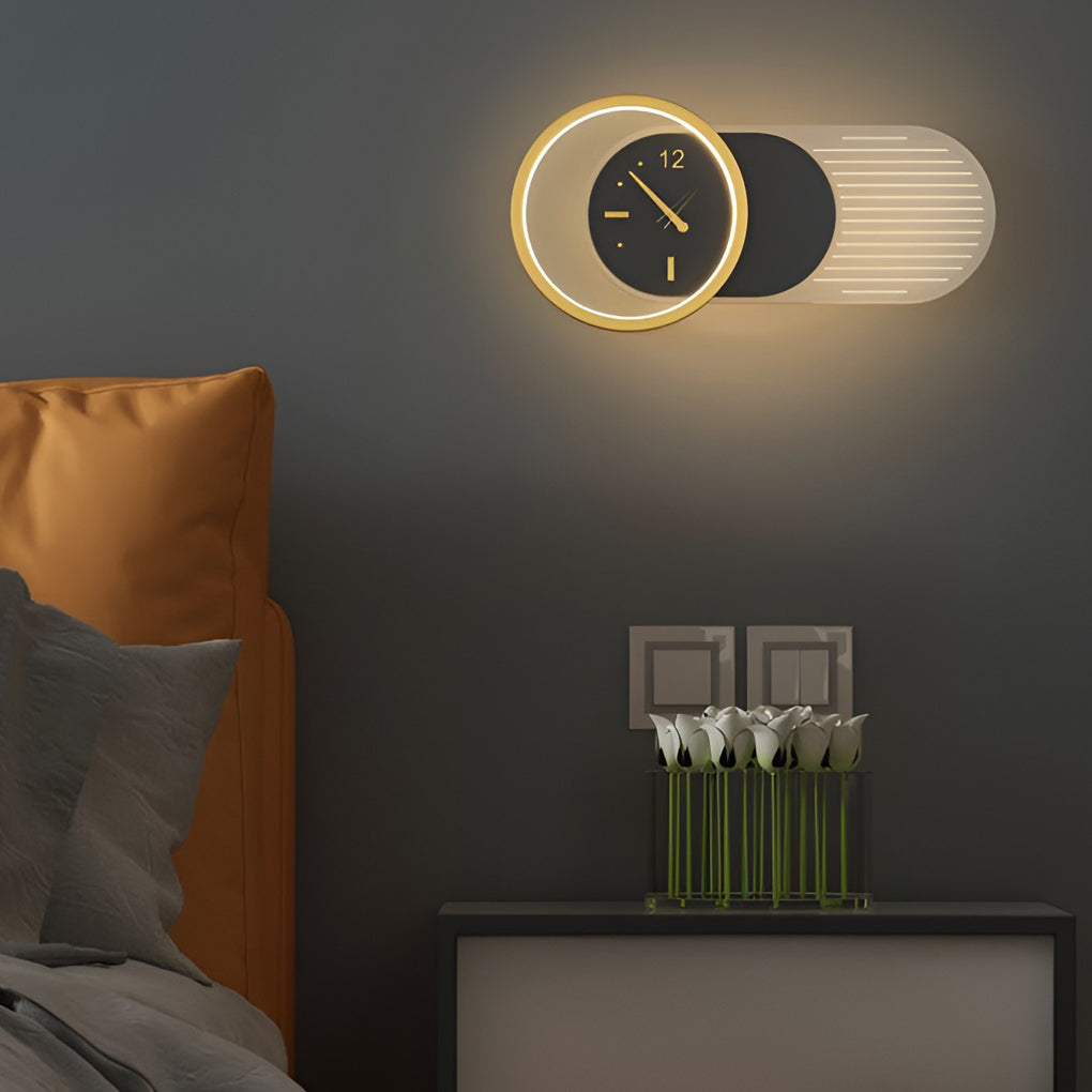 Väggklocka | Led-ljus | Tyst rörelse | Ambient glöd | Kreativ modern design