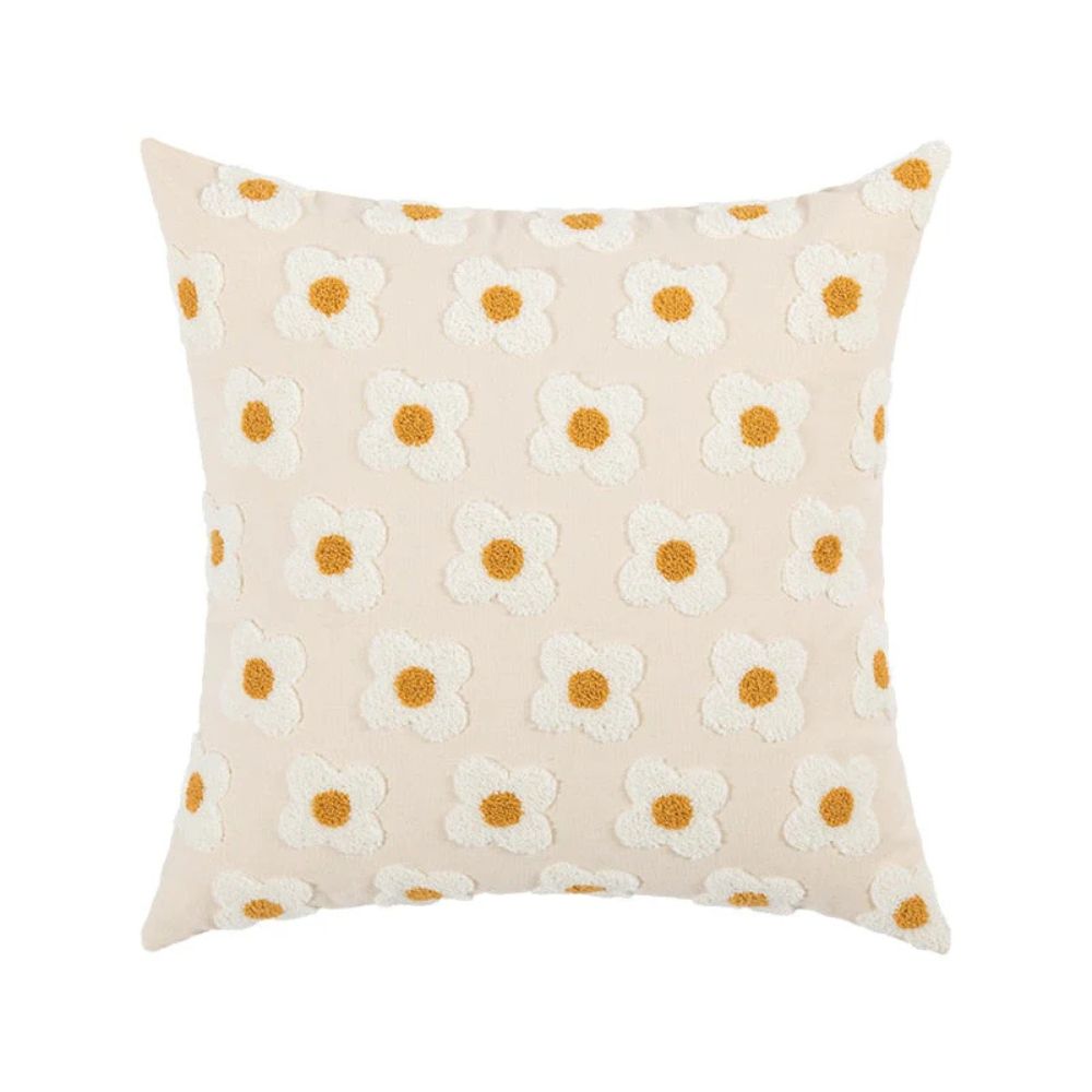 Lustrous Floral Broderad Kuddöverdrag