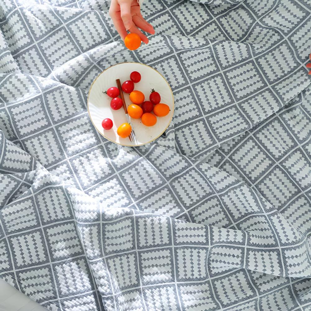 Rutig Mönster Bomulls Filt