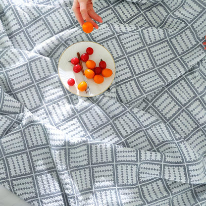 Rutig Mönster Bomulls Filt