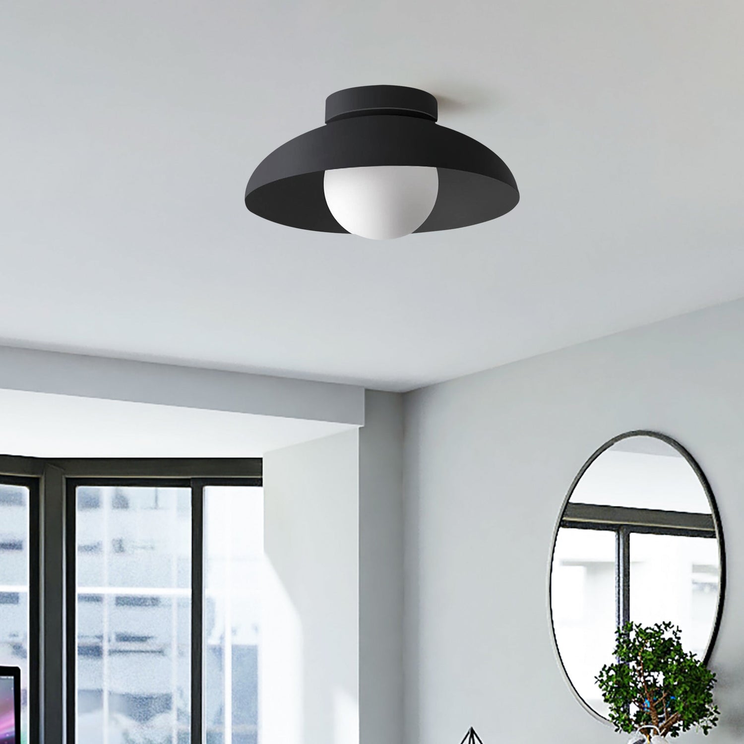 Modern Metallisk Semi-Flush Taklampa för Hallen