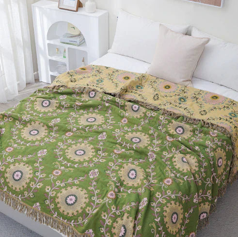 Omvändbar skandinavisk filt med fågeldesign