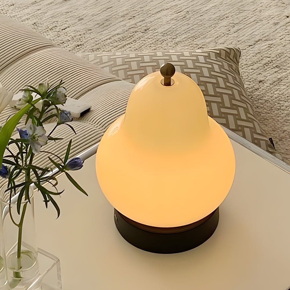 GlowPearl - Bärbar Glas Pear USB LED Bordslampa med Touchkontroll