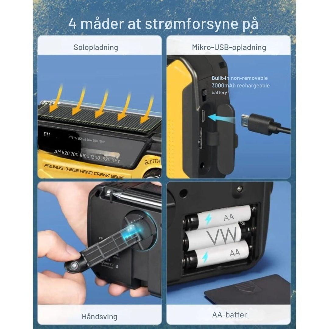 PrepMate - Bärbar nödradio och powerbank för överlevnad och friluftsliv