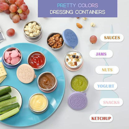 Tätt förslutningsbara rostfria såsskålar (6-pack)