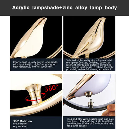 Svart Nordisk Skata LED Pendellampa – Stilren Inomhuschandelier för Kök och Sovrum Belysning
