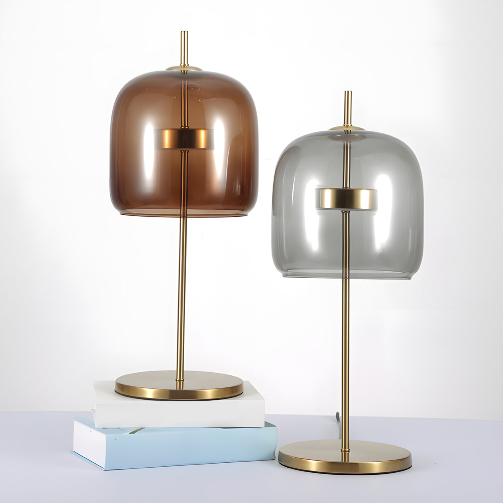 MystiGlow - Bordslampa i Rökglas för en Stämningsfull Sovrum