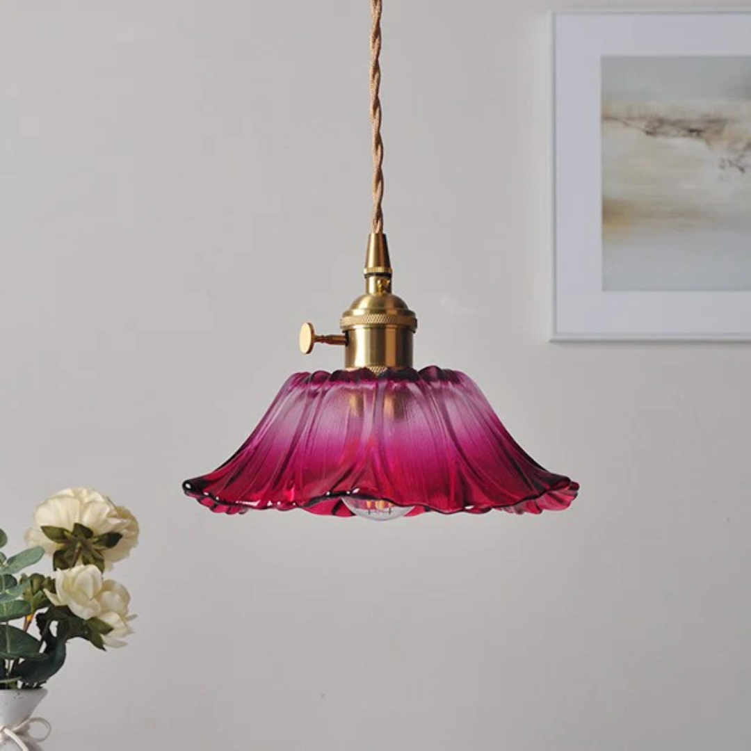 Iphirea Lotus | Hänglampa i glas med varmt LED-ljus