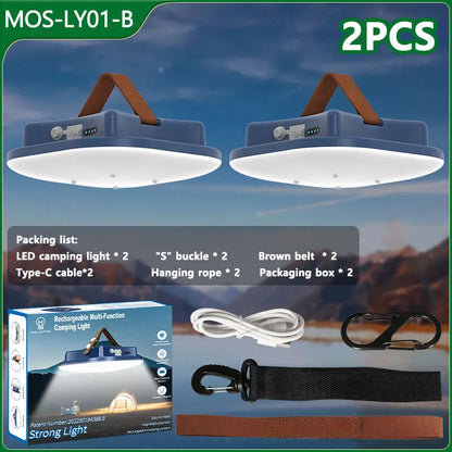 80W LED Solarbatteriladdad campinglampa med magnet och zoomfunktion
