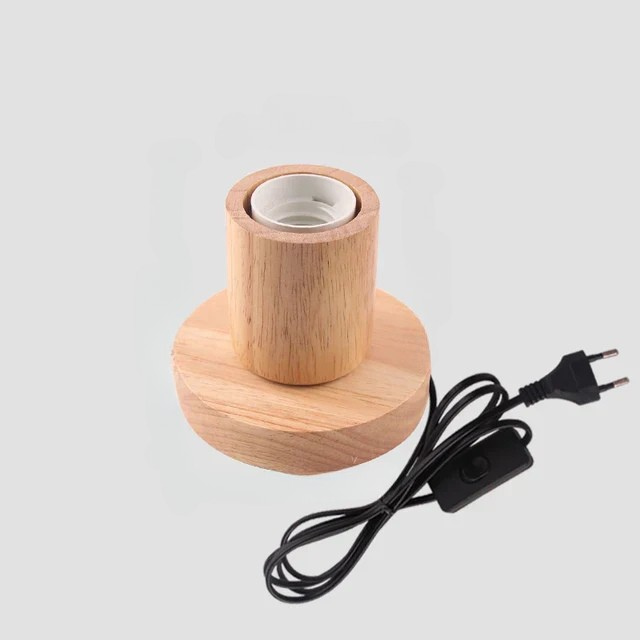 RetroWood - Trä Bordslampa med Ljusboll för Stämningsfull Belysning