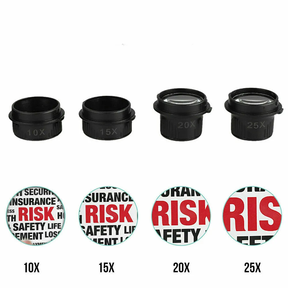 Huvudband Huvudförstorare 8 Linser LED Ljus Juvelerare Glasögon