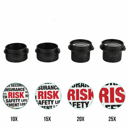 Huvudband Huvudförstorare 8 Linser LED Ljus Juvelerare Glasögon