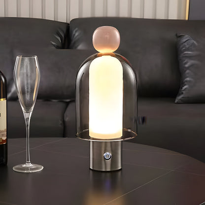 Easy Peasy - Klar glas uppladdningsbar batteri bordslampa med LED steglös dimning