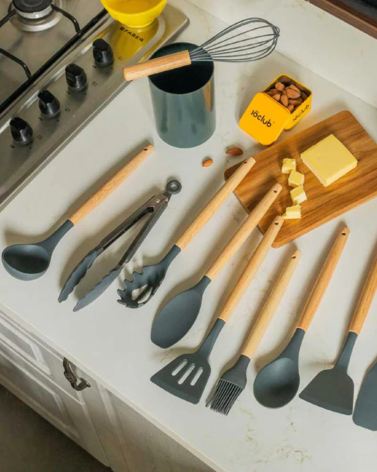 Carvallo – Miljövänligt Silikon Kökset med Bambu Handtag (12-delar)