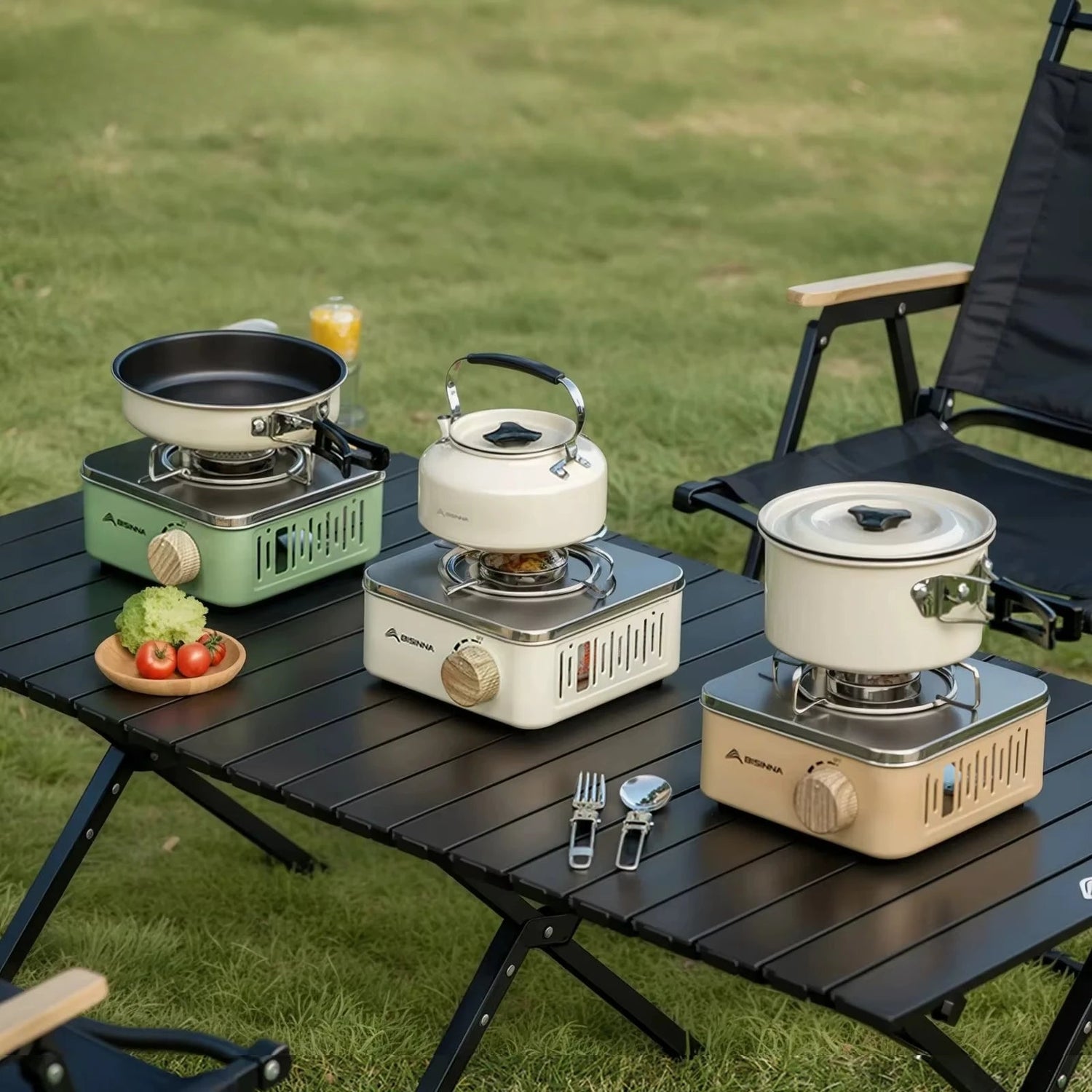 Bärbar campingkamin 2800W gasbrännare för utomhusmatlagning