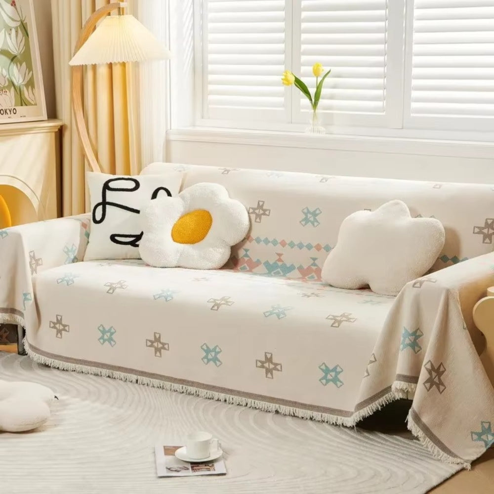 Meringue Chenille Geometri Sofföverdrag