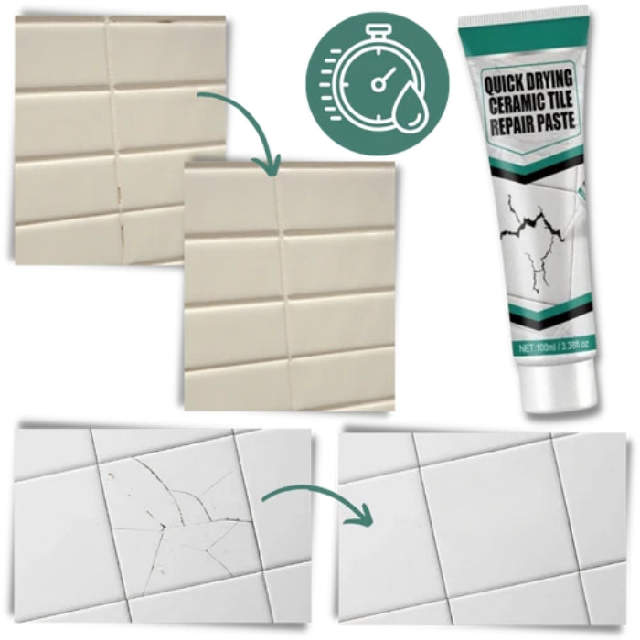 Carvallo – Reparationssats för keramiska sprickor med vattentät pasta och hållbar ytfinish