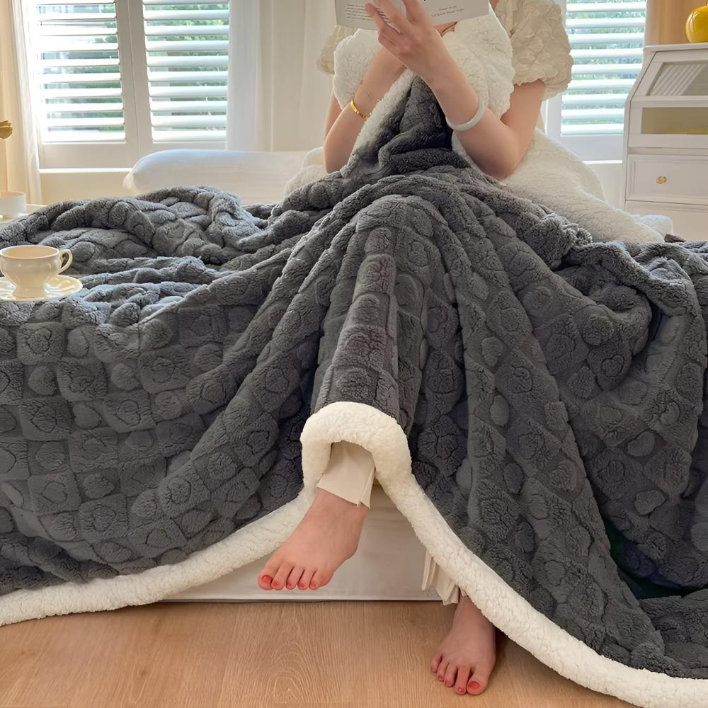 Ultra-Mjuk Sherpa Fleece Filt – Moln Värme Mysigt Komfort Pläd