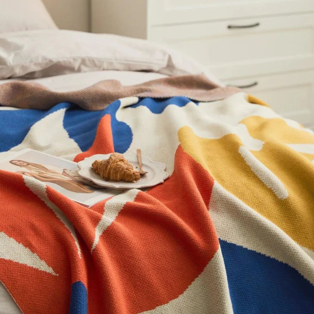 Tropisk Bris Stickad Filttäcke