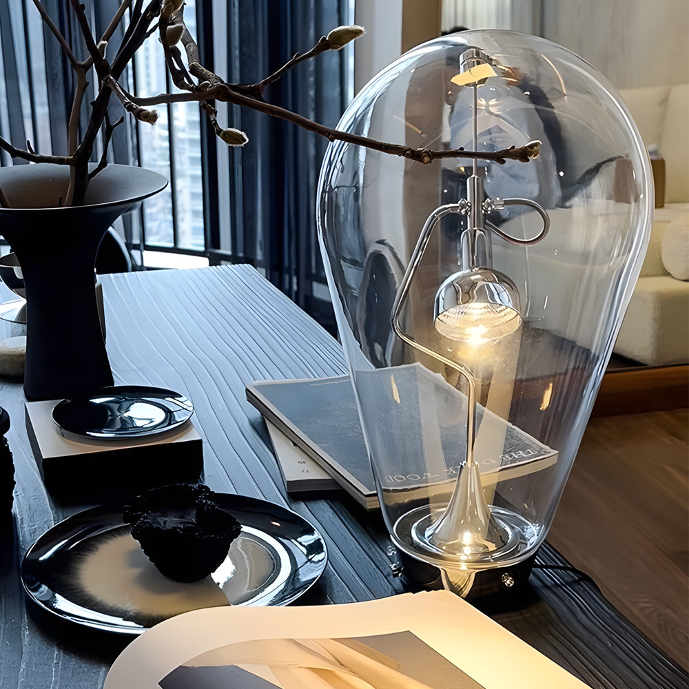 LumiGlow - Glastafellampa med touchdimming