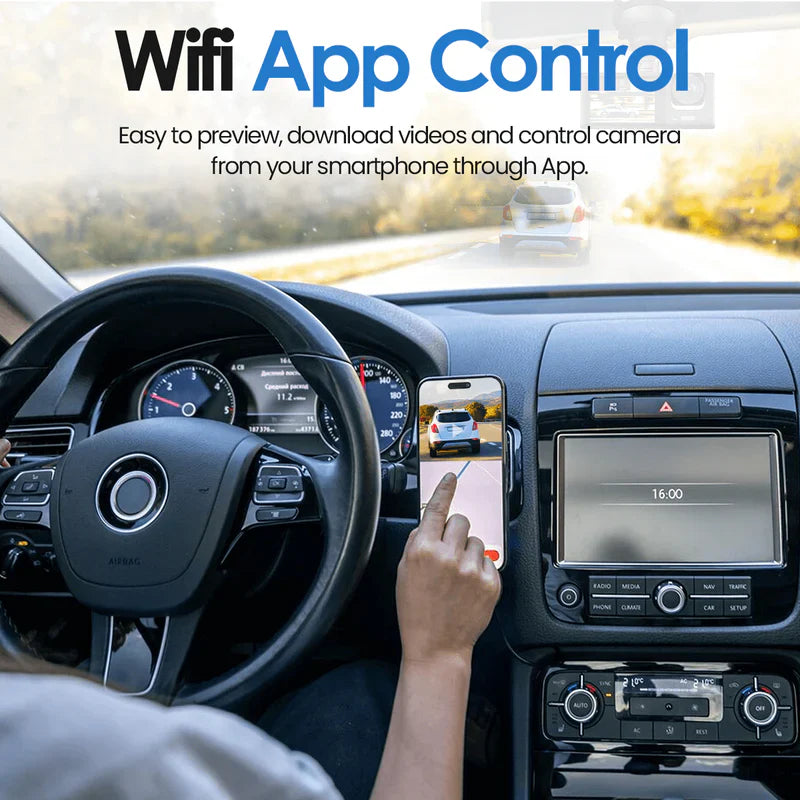 Dash Cam Triple Lens Bilkamera Nattvision