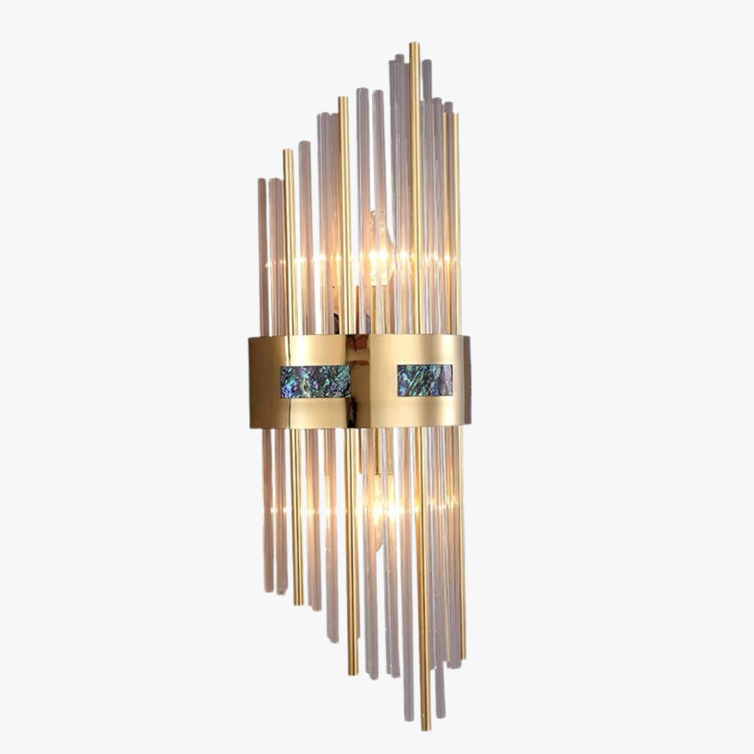 Kristall LED Vägglampa Guld, Vardagsrum/Sovrum, Metall/Akryl