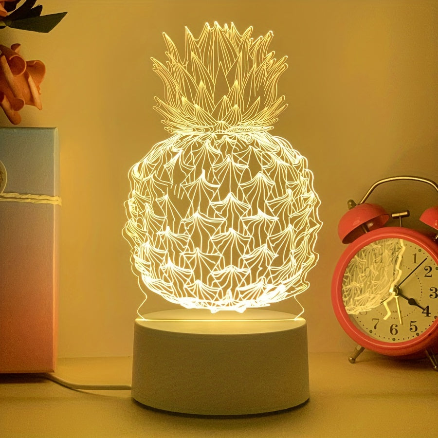 PineGlow - Ananas 3D LED Nattlampa