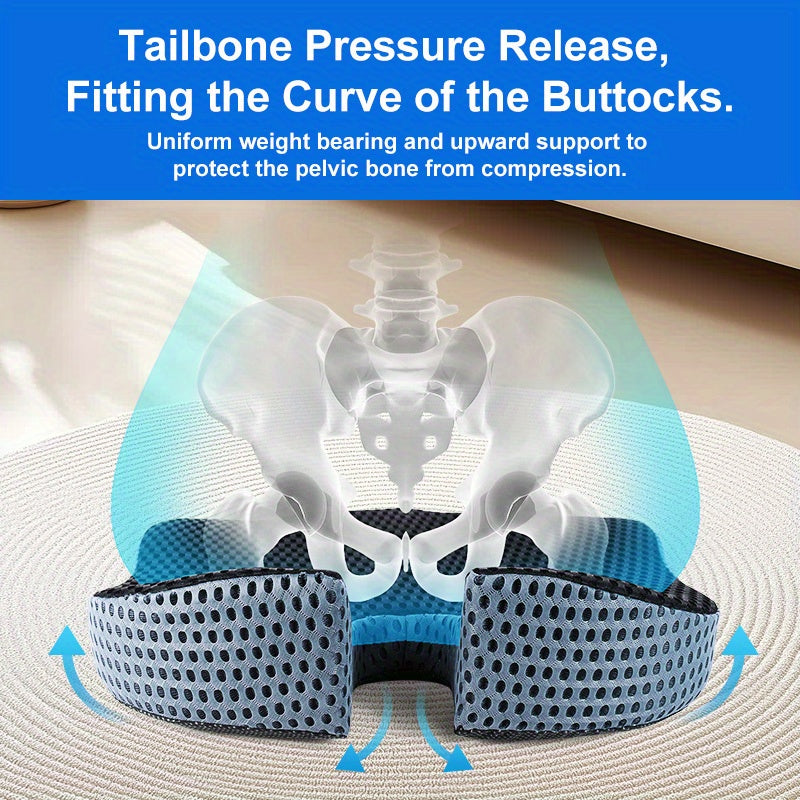 Carvallo Sitzkissen Triacomfort | Triangelform med minnesskum | Andningsbar & tryckavlastande | För bil & kontor