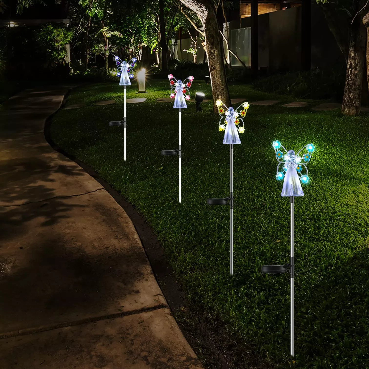 Luminous Haven Solar Angel LED Trädgårdslampa – Elegant utomhusbelysning för trädgårdar och minnesplatser