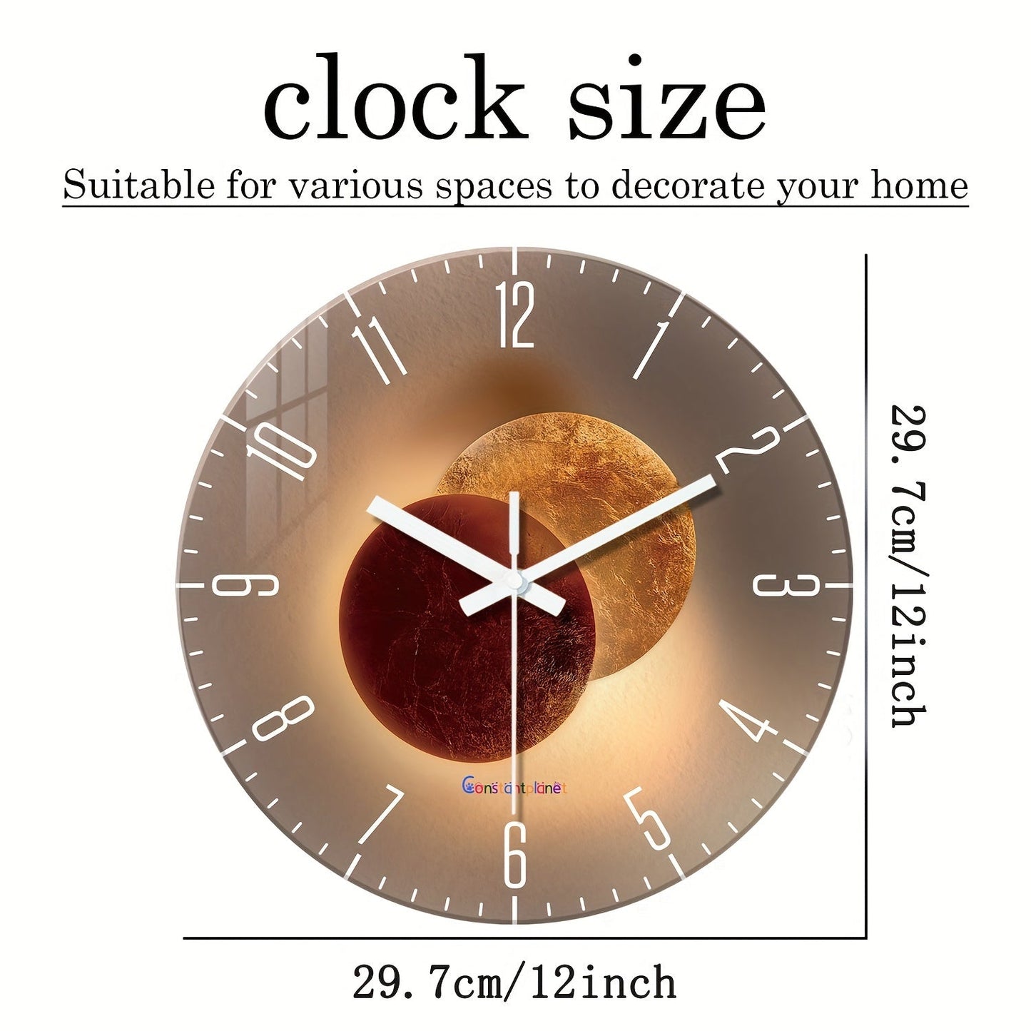 CosmicLight - Tyst Rund Väckarklocka med Planetdesign
