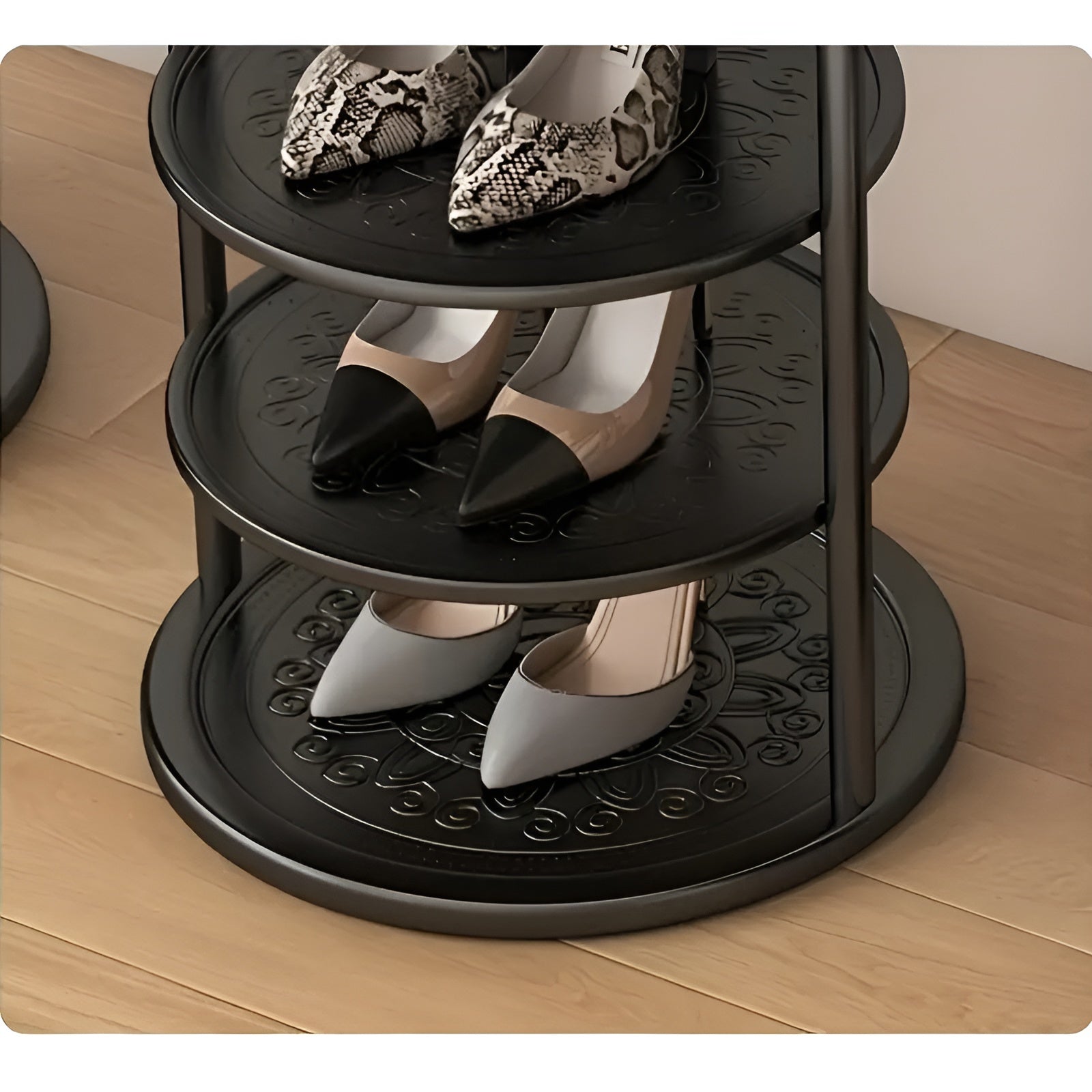 Skohållare med 4 nivåer – Utrymmesbesparande &amp; Stabil | Modern design för hall eller lägenhet