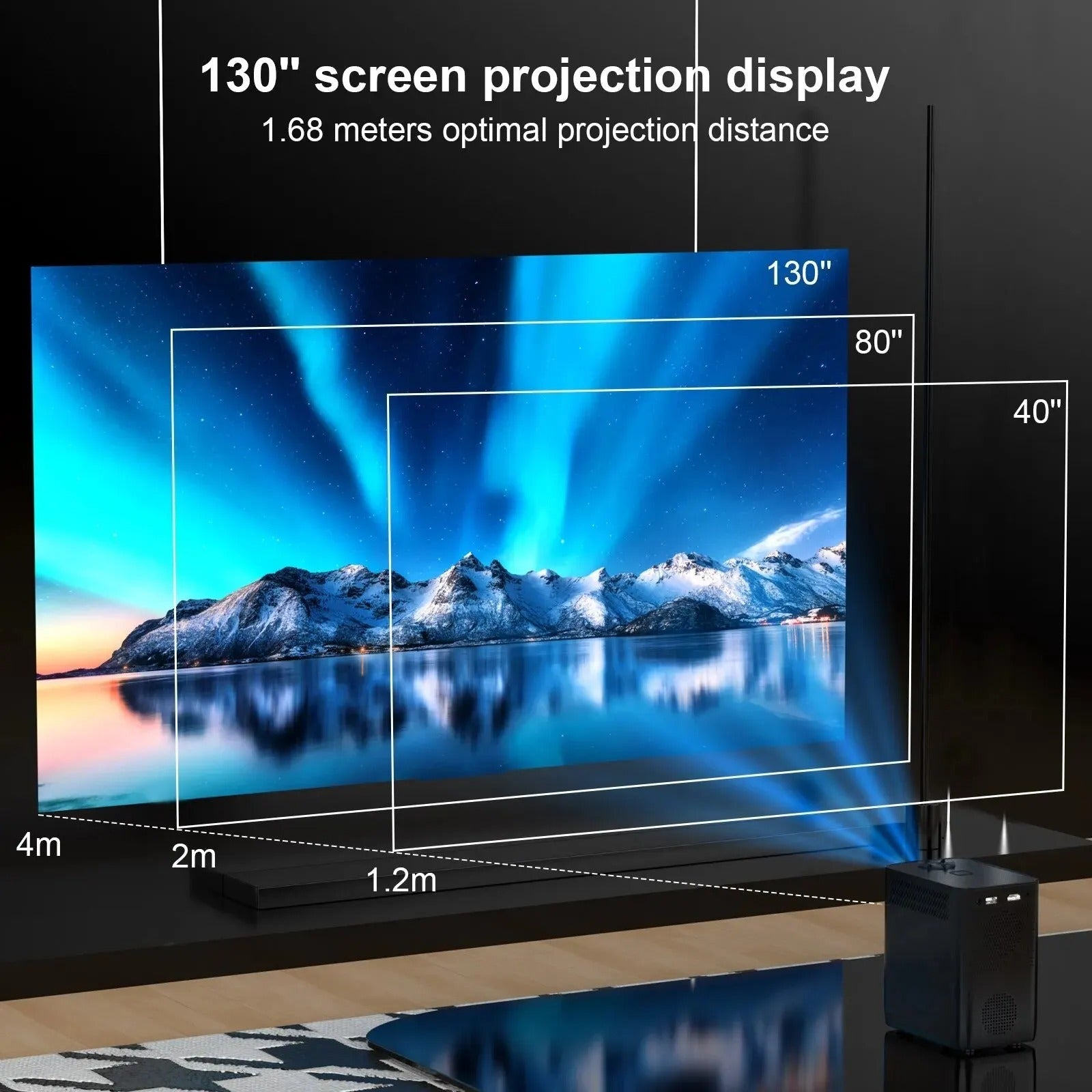 Android Wifi 4K Smart Bärbar Projektor