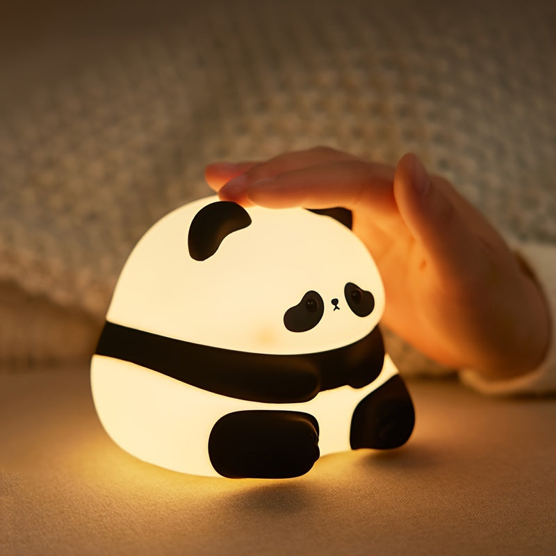 PandaGlow - Söt Stor Panda LED Nattlampa med Touchkontroll och Uppladdningsbart Batteri