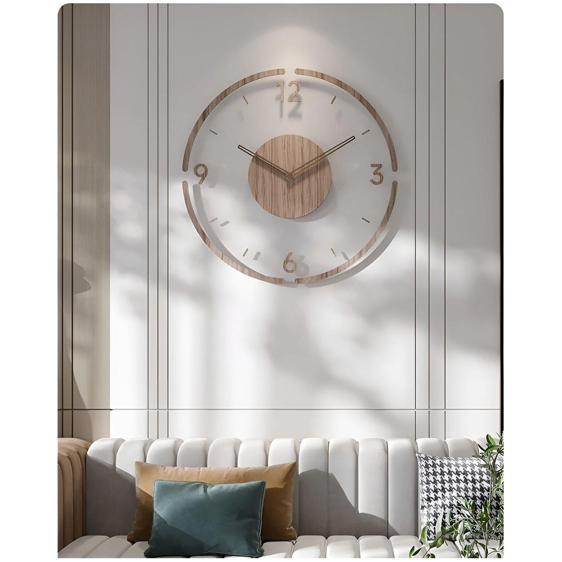AcrylicCharm Klocka - Modern Transparent Akryl Trä Väckarklocka