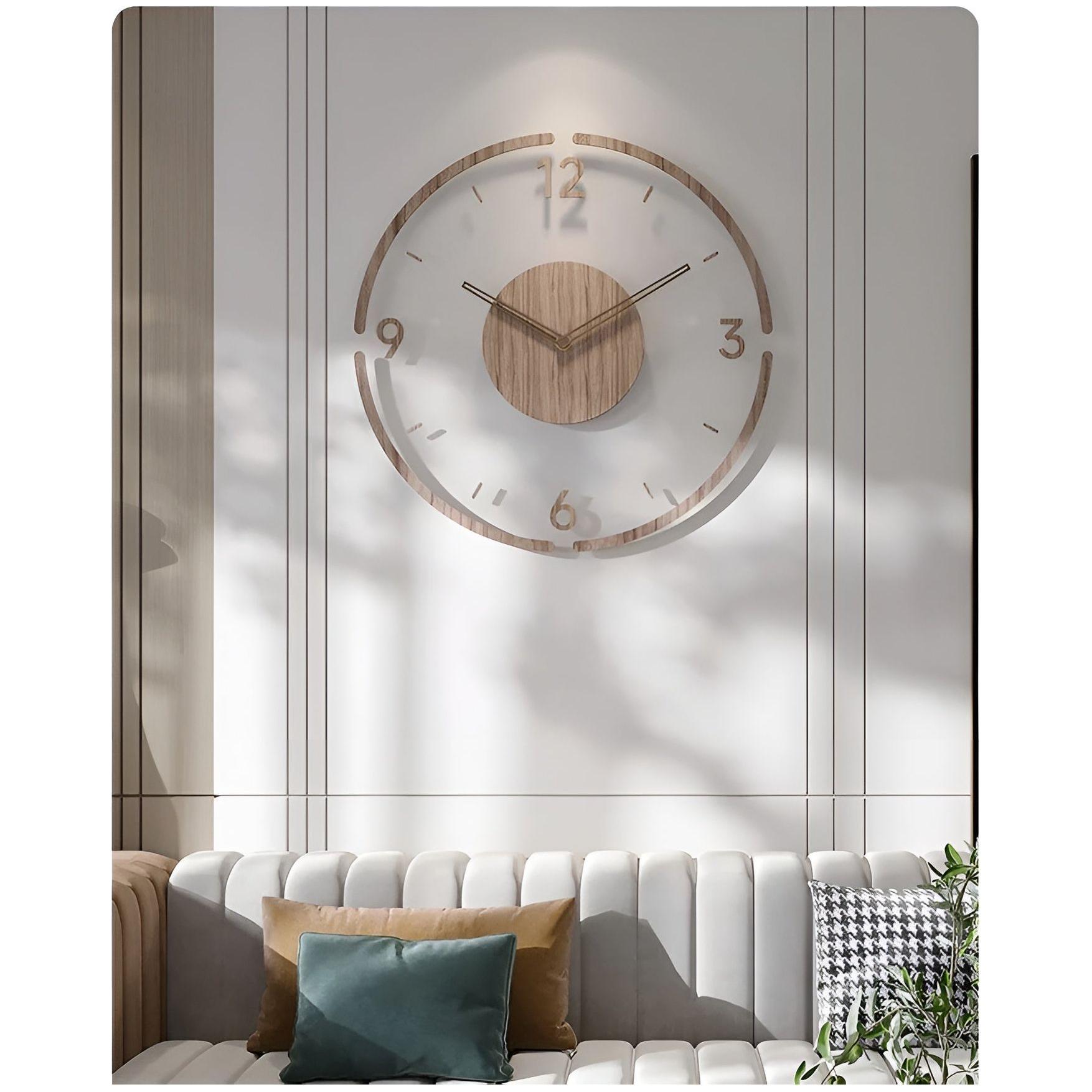 AcrylicCharm Klocka - Modern Transparent Akryl Trä Väckarklocka