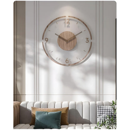 AcrylicCharm Klocka - Modern Transparent Akryl Trä Väckarklocka