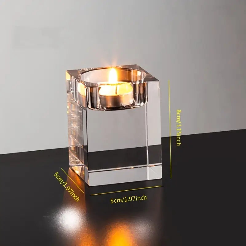 Halloween &amp; Jul Kristall Ljusstake – Elegant 4-pack för Festlig Dekor