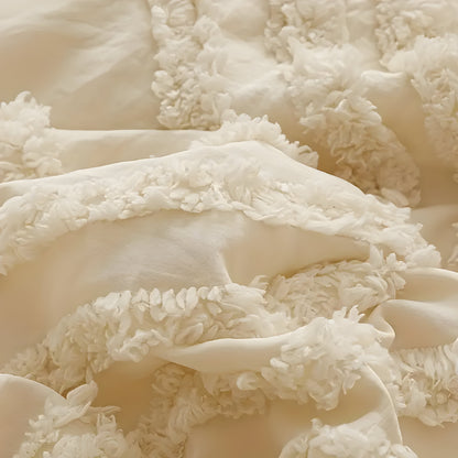 PureHaven Duvet-set - 3 delar Lyxig Randig Klippt Sängöverdrag