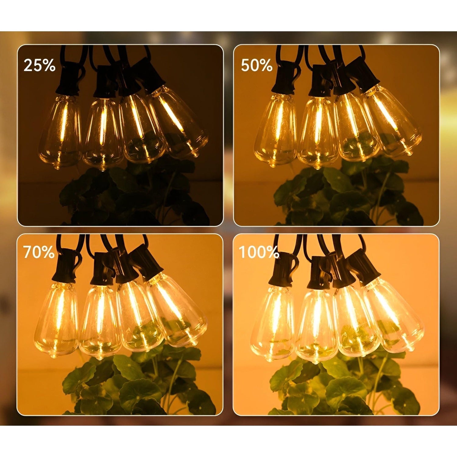 GlowFest String Lights - Varm och Mysig Vattentät Trädgårbelysning