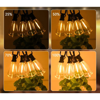 GlowFest String Lights - Varm och Mysig Vattentät Trädgårbelysning