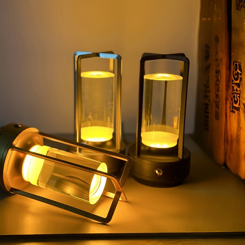 LumiCrystal - Uppladdningsbar LED Kristall Bordslampa med Touch Kontrollpanel