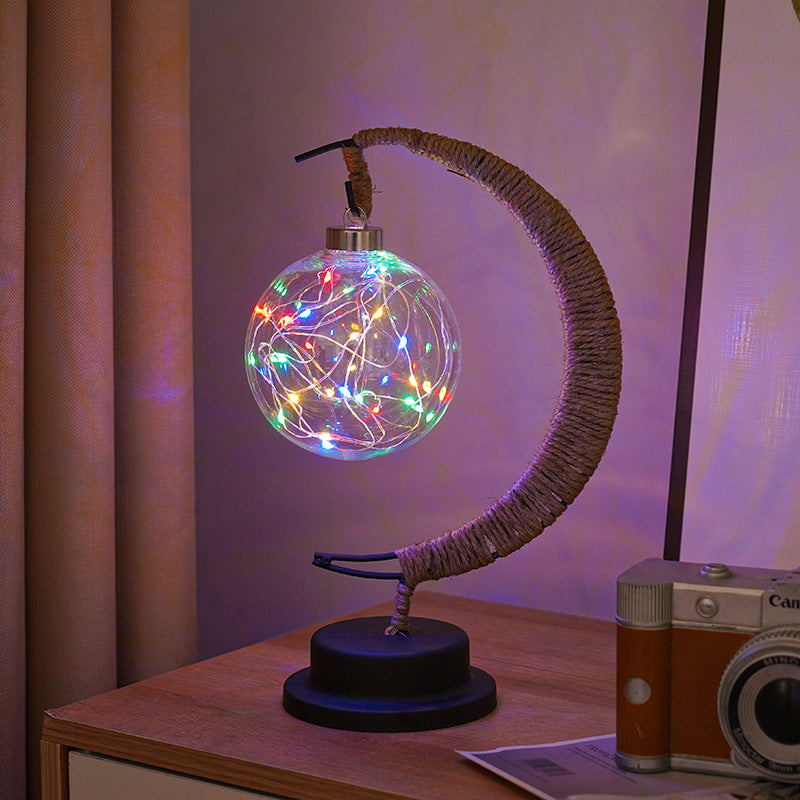MaanLicht - Smidesjärn LED Bordslampa Med Dekorativ Design för Skrivbordslampa