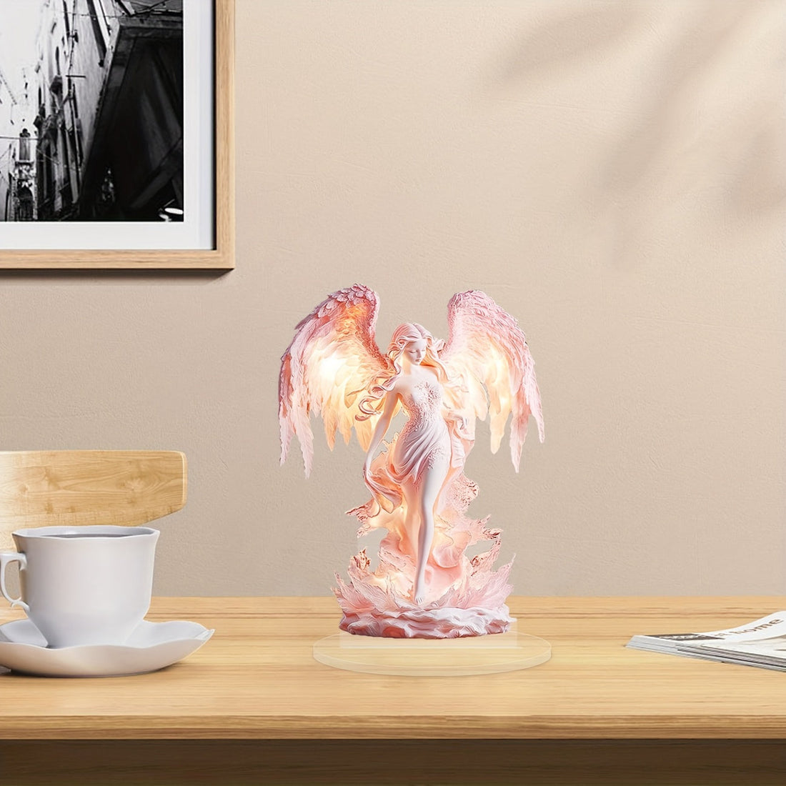 AngelGlow - Akrylängel Displaybord för Bords- och Hemdekoration