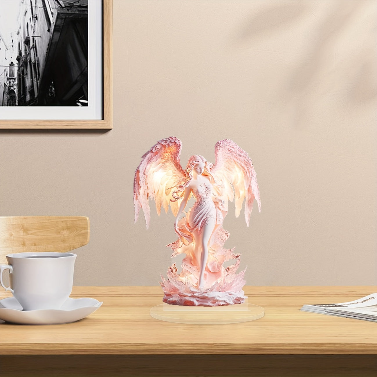 AngelGlow - Akrylängel Displaybord för Bords- och Hemdekoration