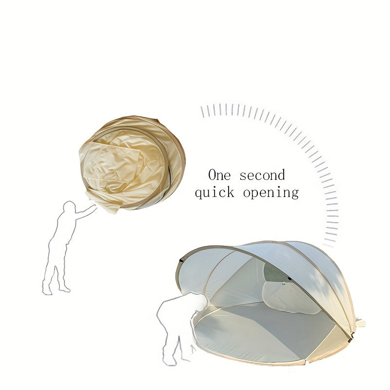 Carvallo Strandmuschel Sunviva Mini | Med dragkedja | 131 × 119 × 90 cm | För strand, trädgård & camping