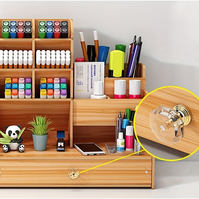 Spatial Bamboo Desk Organizer med låda – Organisera ditt arbetsutrymme effektivt och stiligt